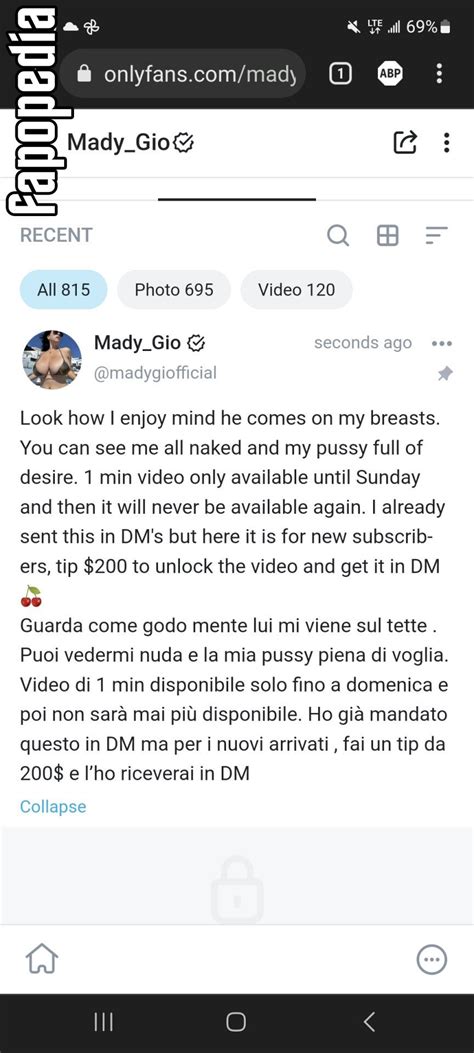 mady gio onlyfans leak|Mady Gio Nude Titty Cumshot OnlyFans Video Leaked